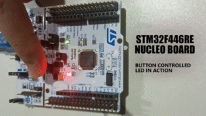 Button Controlled LED Toggle on STM32F446RE (Polling Method)
